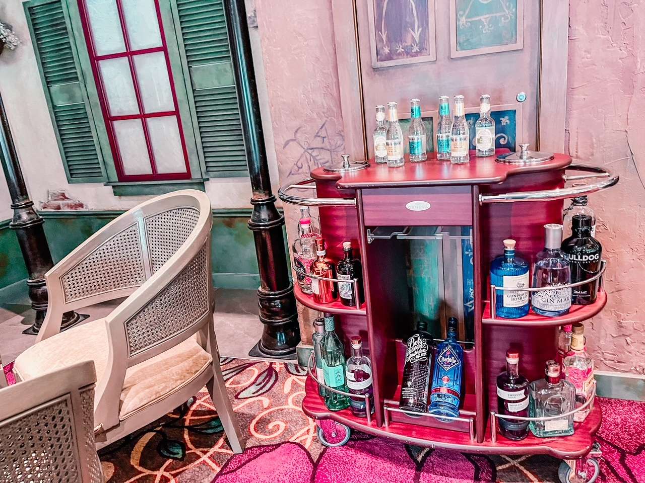 Bar Cart on the Disney Wonder Cruise French Quarter Lounge