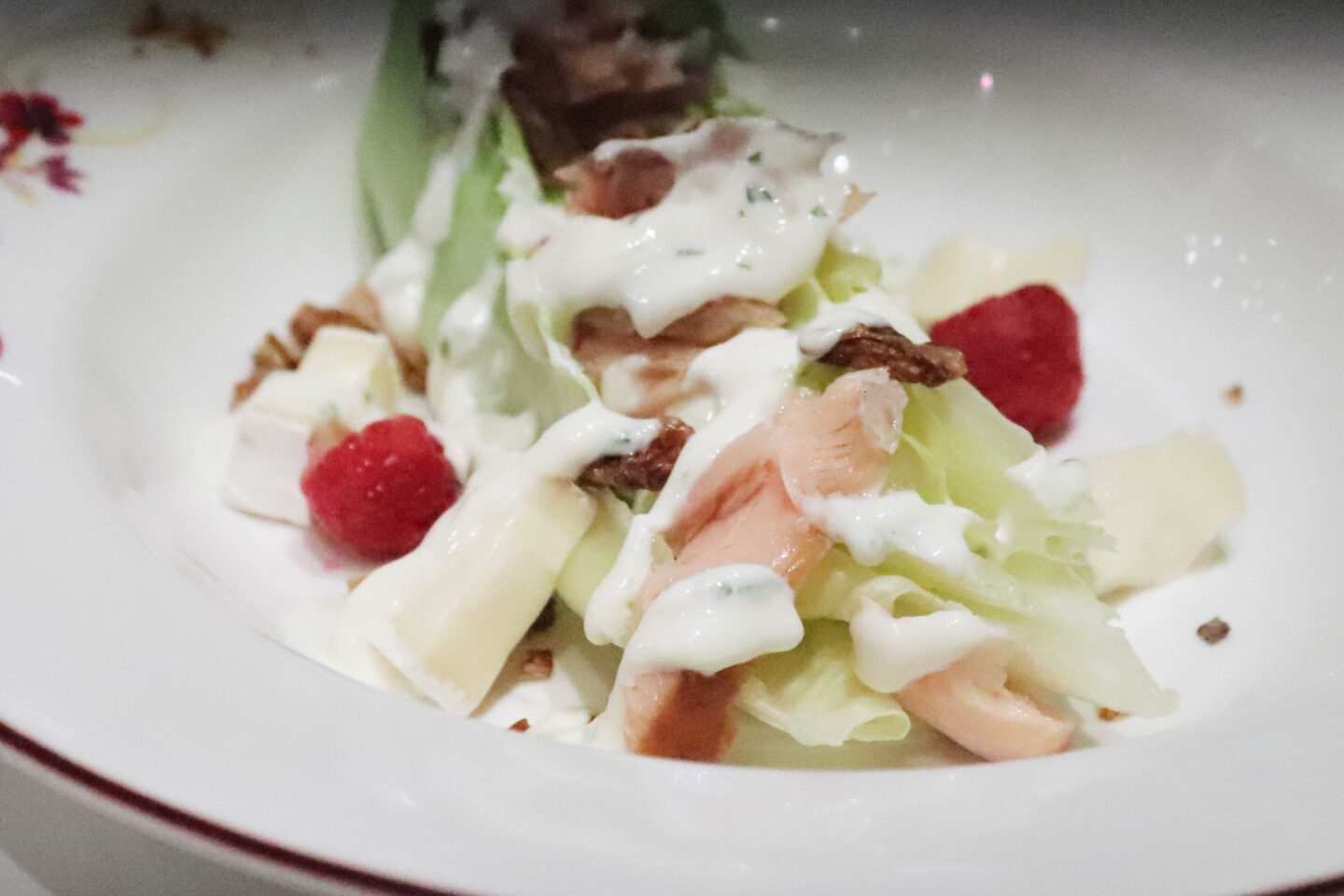 Salads at Rapunzels Royal Table Disney Cruise- Maximus Salad with Salmon