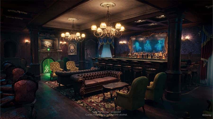 Haunted Mansion Parlor Bar and Lounge on the Disney Destiny