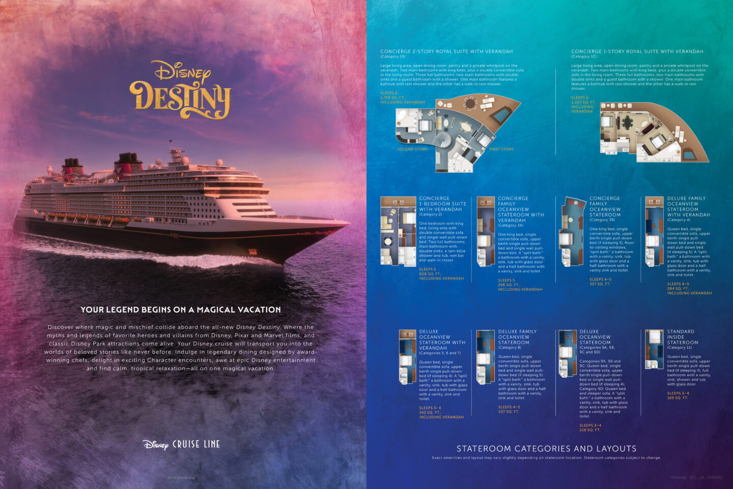 Disney Destiny Stateroom Options