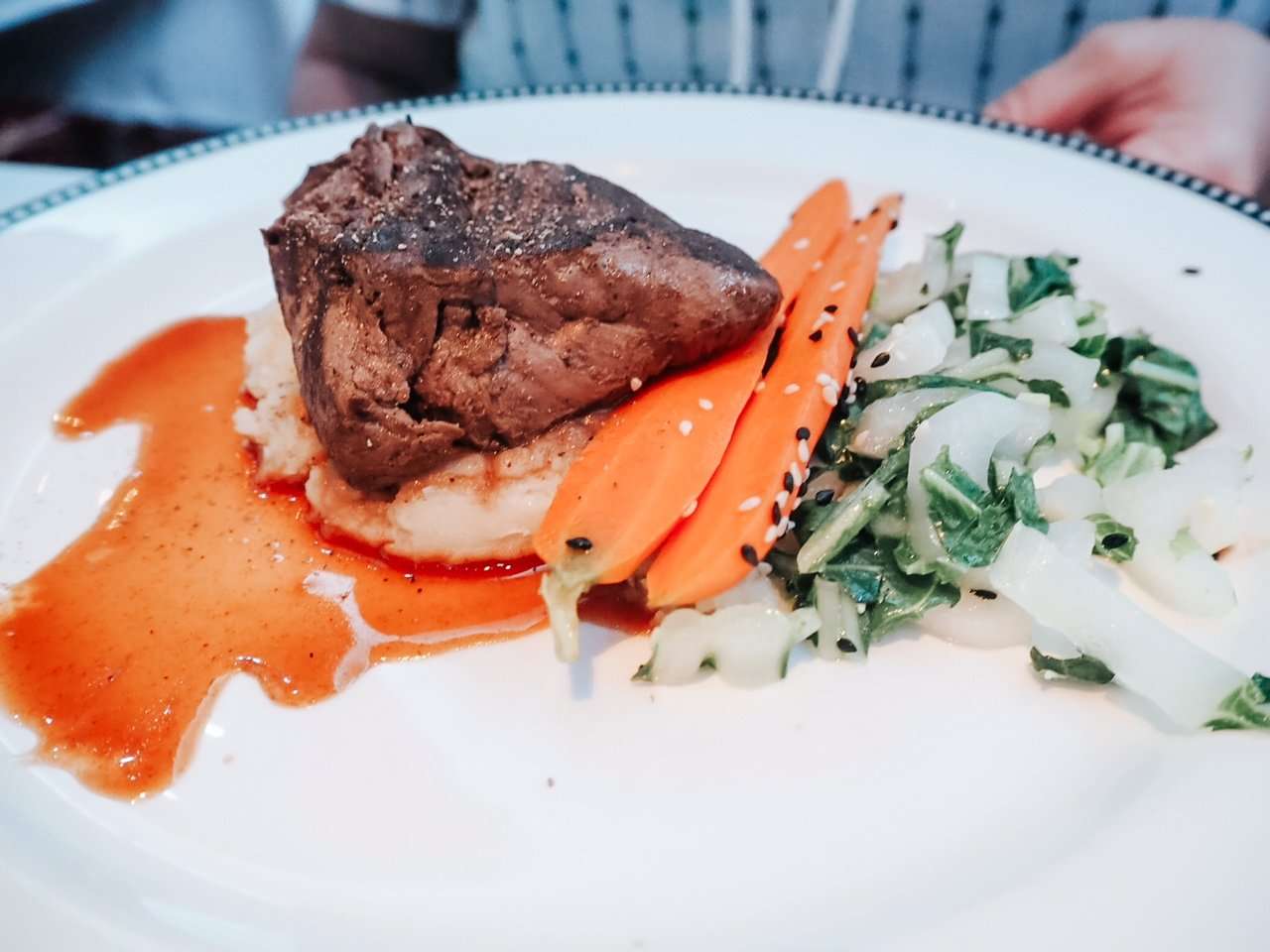 Filet Mignon Dinner at Animators Palate Disney Cruise Restaurant