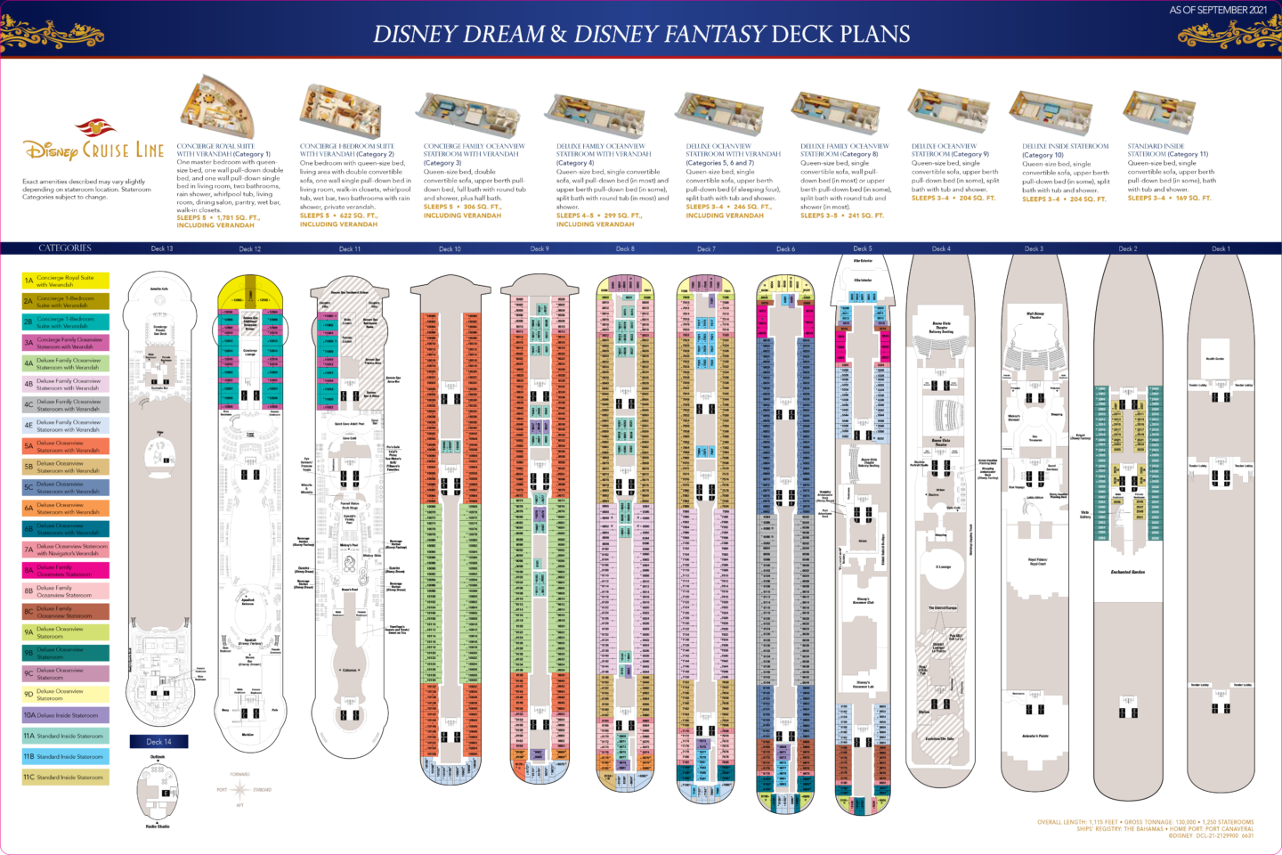 Disney Dream Cruise Ship Deck Plan