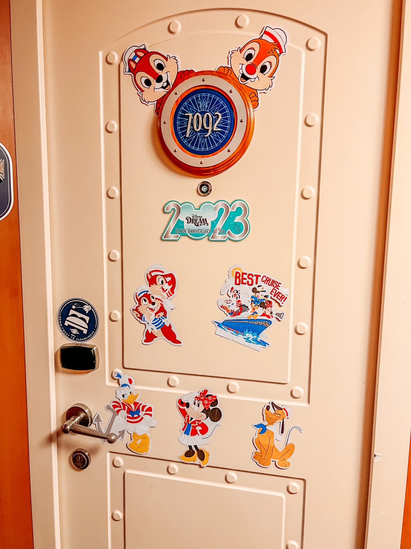 Disney Cruise Cabin Door Decorated with Chip and Dale