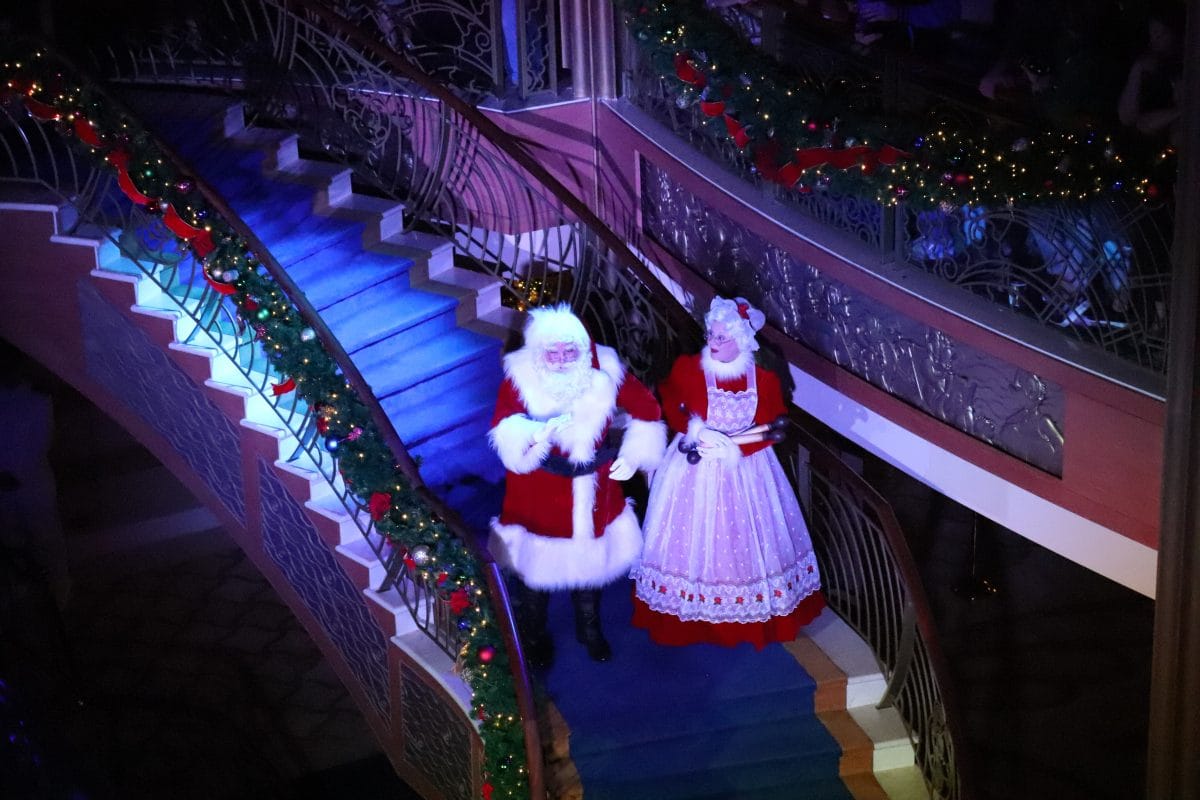 Santa and Mrs. Claus on a Disney Christmas Very Merrytime Cruise