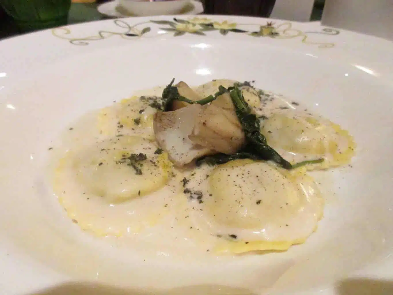 Disney Cruise Dinner at Tianas Place Raviolli