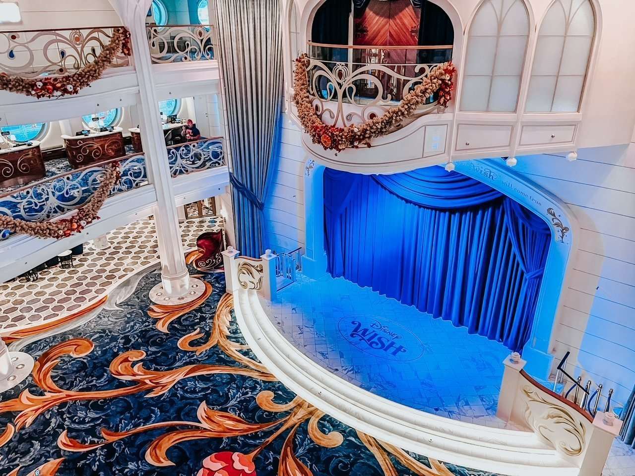 Disney Wish Stage in the Grand Lobby