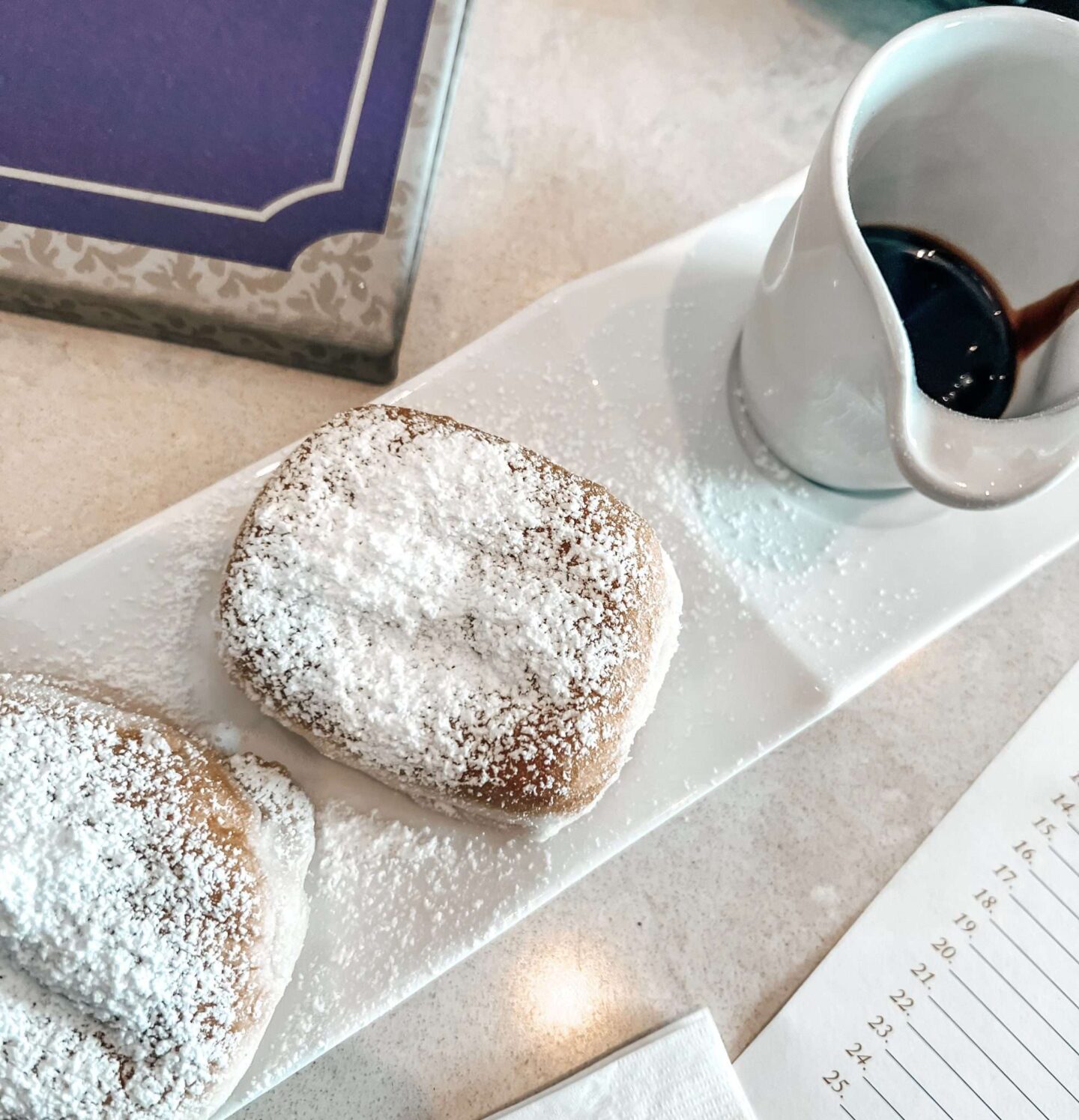 Beignets on a Disney Cruise Disney French quarter Lounge