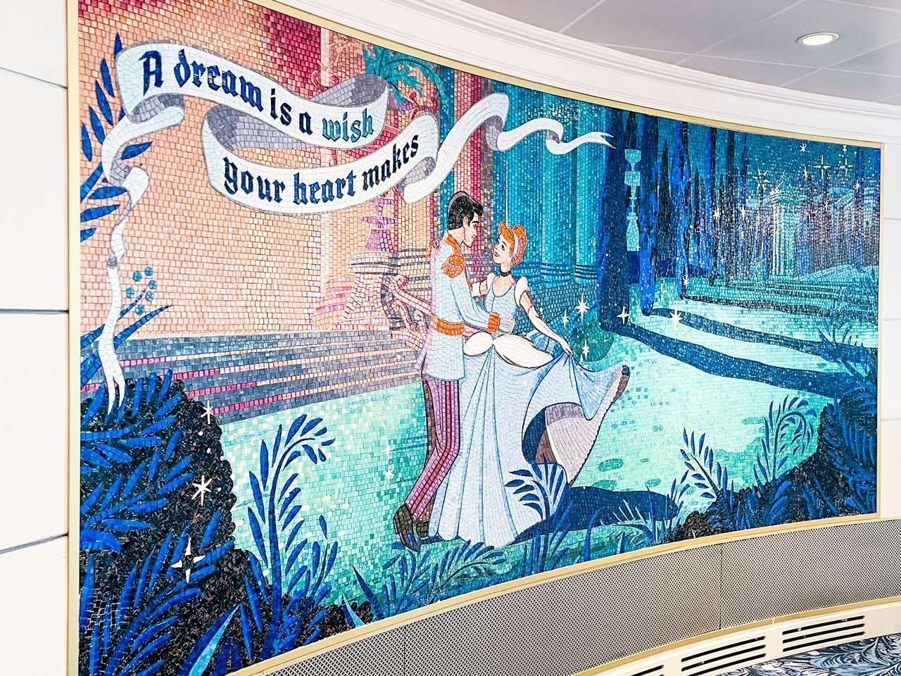 Cinderella Mural on the Disney Wish Cruise Ship