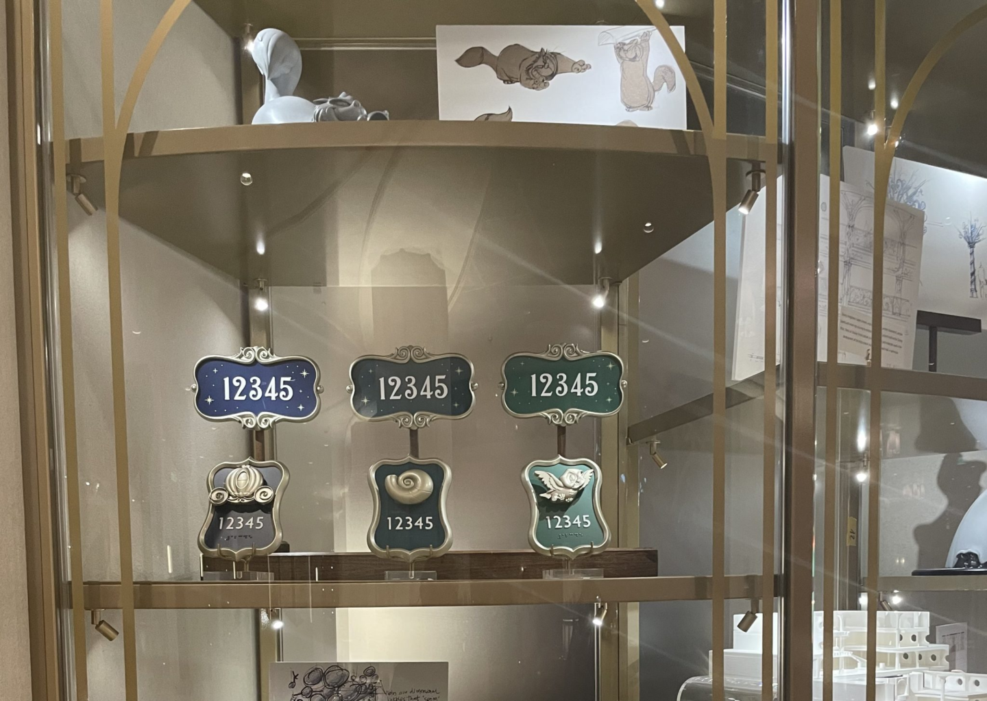 Nameplates on the Disney Wish Cruise Ship Displays