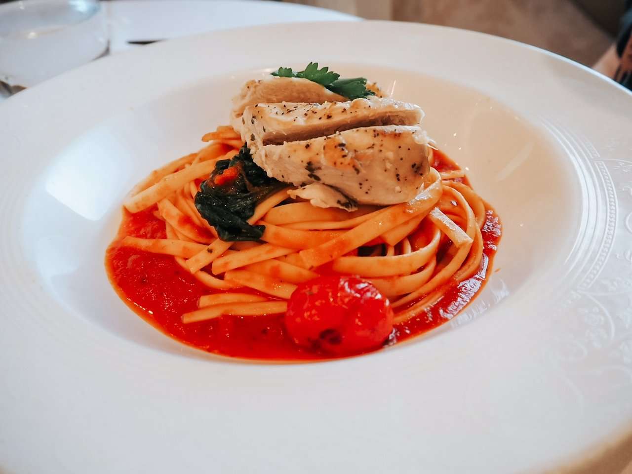 Spaghetti and Chicken on the Disney Cruise Meals