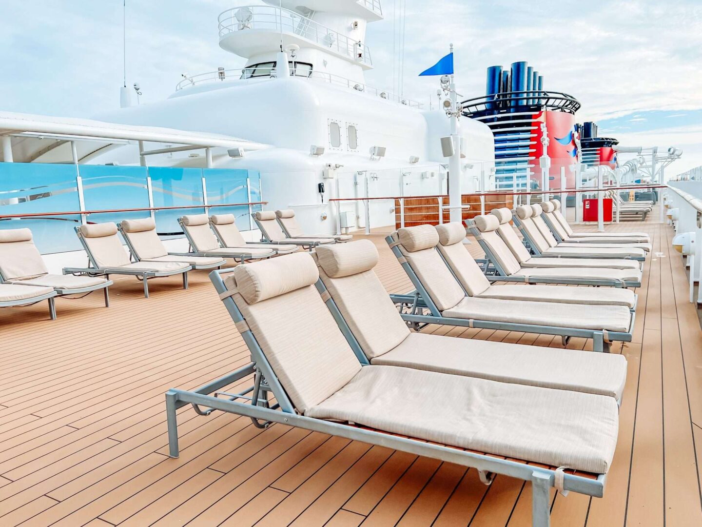 Loungers on deck of a Disney Cruise Ship