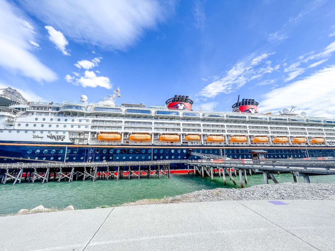 Disney Wonder Cruise Ship docked in Alaska