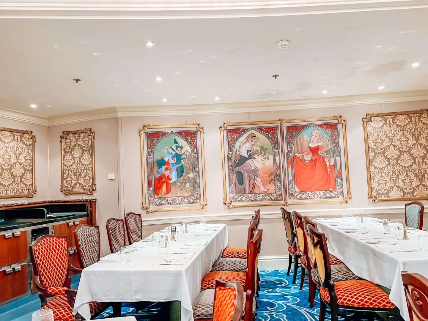 Disney Cruise Princess Restaurant Sleeping Beauty Mural