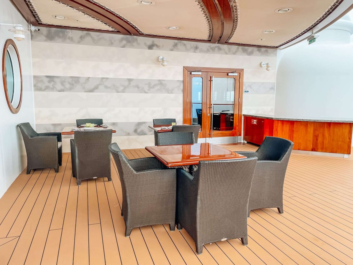 Seating at the Meridian Disney Cruise Ship