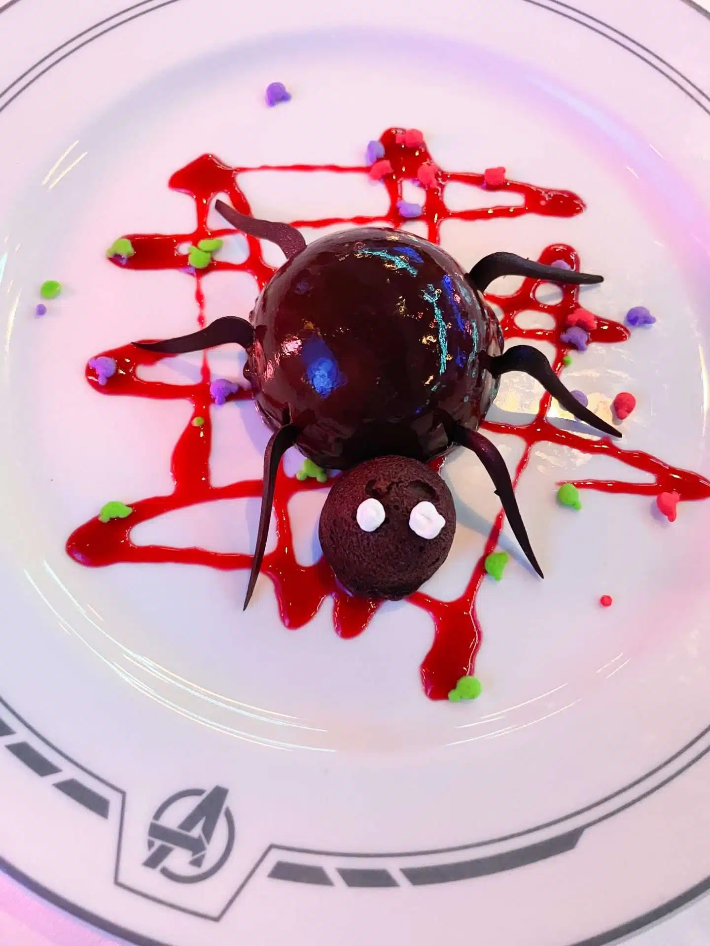 Spider Cake at the Avengers Restaurant Disney Cruise