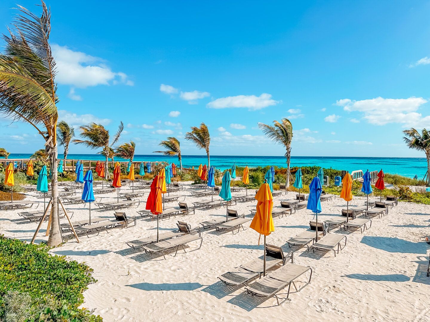 Lookout Cay at Lighthouse Point, Disney's private island destination. Family beach at Lookout Cay on a windy day