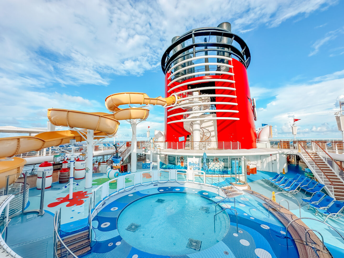 Disney Magic pools and slides.