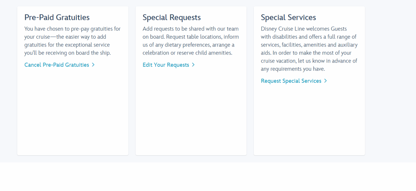 How to Request Special Services on a  Disney Cruise