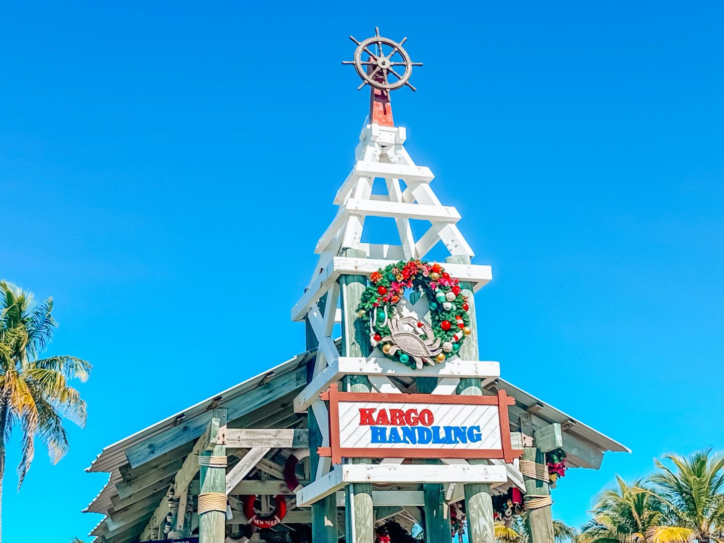 Disney Cruise Island Decorations for Christmas Castaway Cay