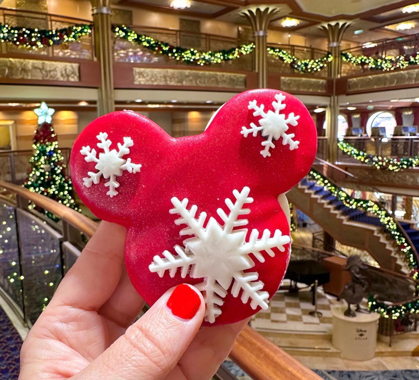 Mickey shortbread Christmas cookie on Disney Very Merrytime Cruise