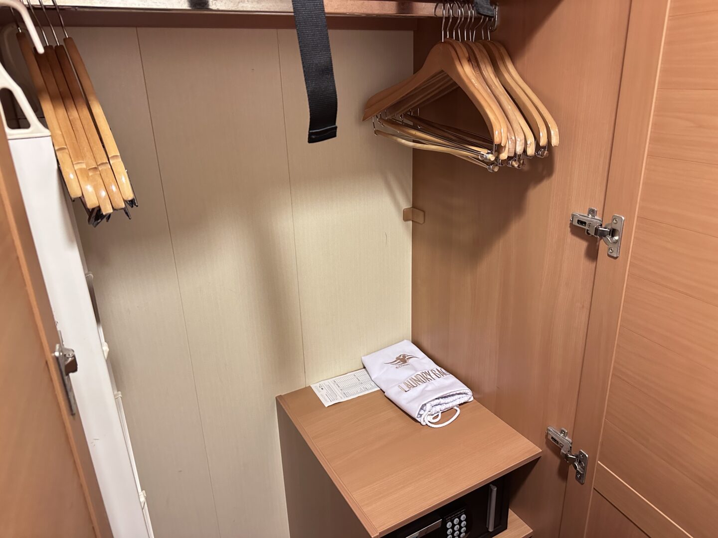 Disney Dream 8671 inside stateroom closet space and storage